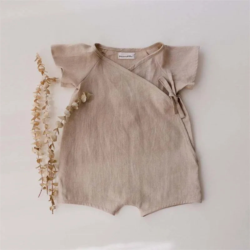 Linen Cotton Baby Boys Rompers Summer Infant Baby Bodysuit Casual Newborn Girls Jumpsuit Toddler Boys Bodysuit Overalls 0-24m