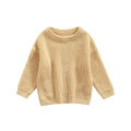 Autumn Winter Newborn Baby Girl Boy Knitted Long Sleeve Sweater Solid Loose Pullover Casual Tops Children Sweater Kids Clothes