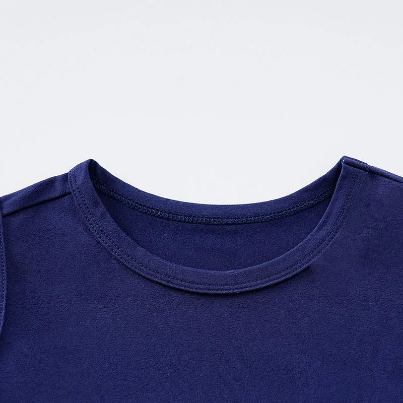 Baby Cute Cartoon Brown Bear Children's Tank Top Boys And Girls Blue Summer Sleeveless T-Shirt Tank Top Preschool T-Shirt