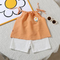 Girl Set Summer New Korean Fashionable Floral Vest+Shorts Daily Wear Two-piece Suits Kids Clothes Kids Outfit Children Clothing
