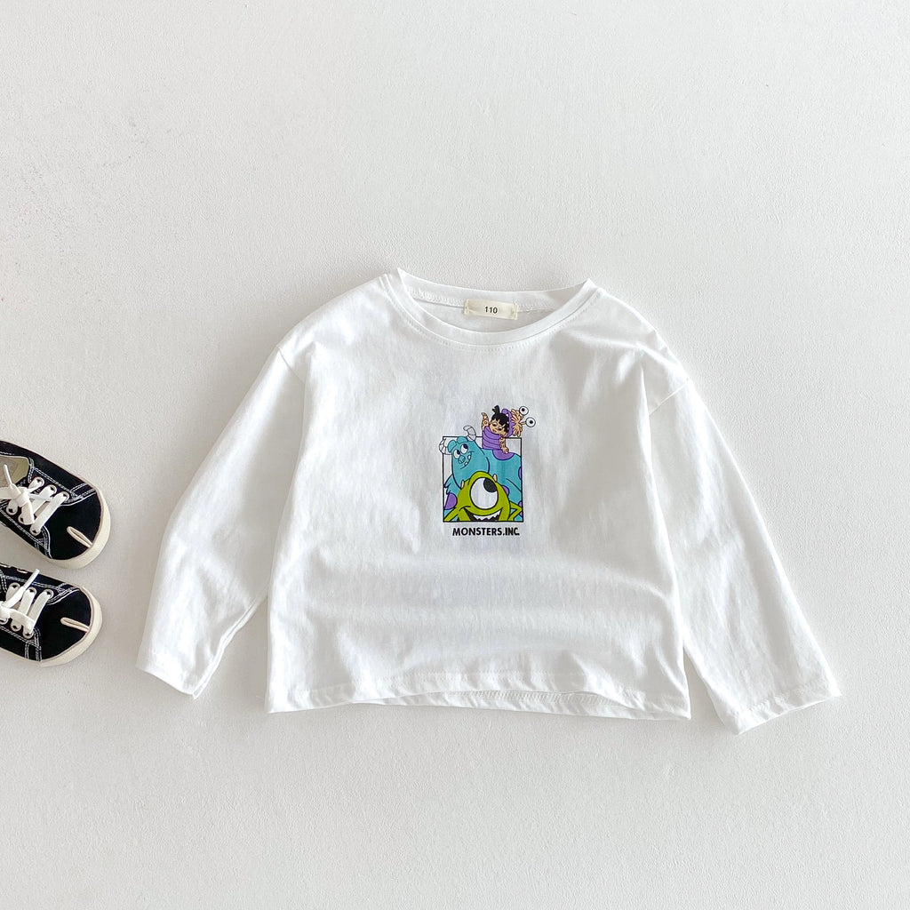 Autumn Clothing Baby Boy's Base Shirt Tops Long-sleeved Children's Clothes Cartoon Disney Casual Round Collar Pullover Blouse