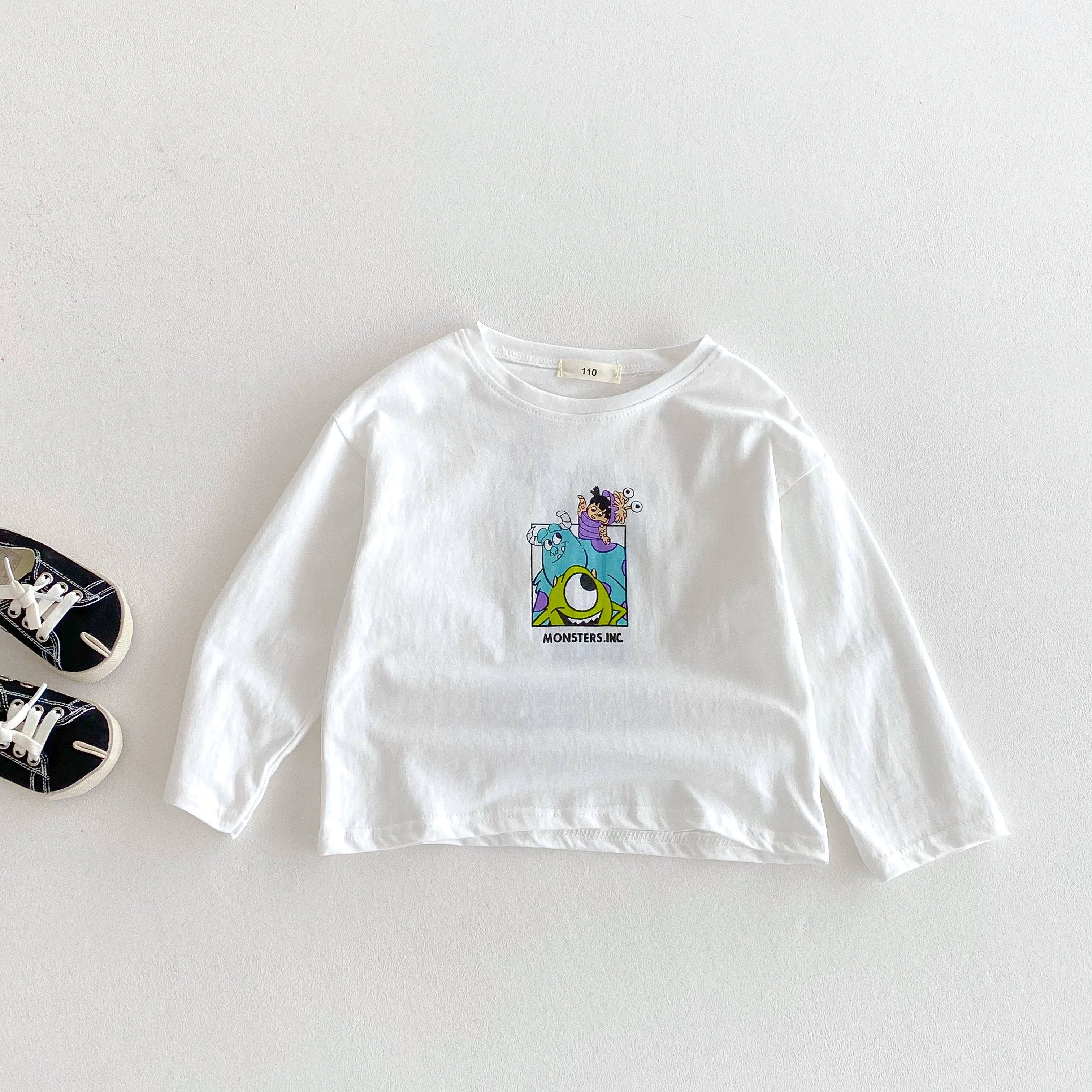 Autumn Clothing Baby Boy's Base Shirt Tops Long-sleeved Children's Clothes Cartoon Disney Casual Round Collar Pullover Blouse