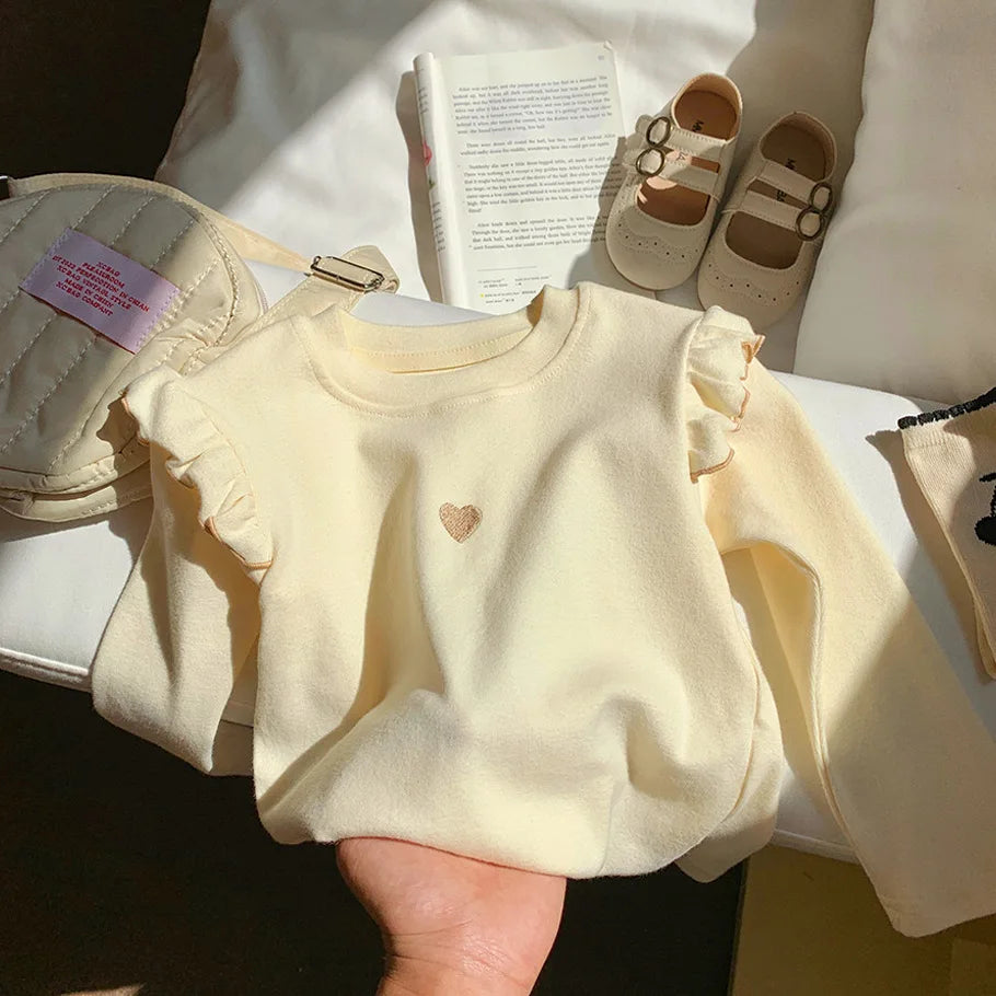 New Children's T-Shirt Sweater Girls Long-Sleeved Spring and Fall Models Long-Sleeved Bottoming Shirt Girls Sweater T-Shirt Long