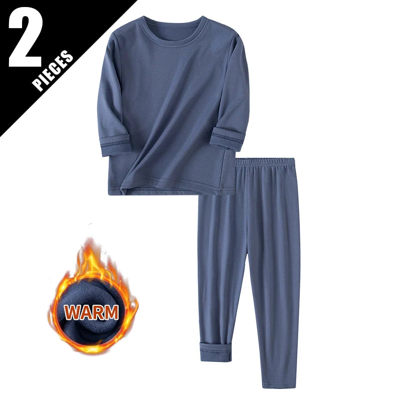 2piece Set Of Children's Autumn And Winter Round Neck Warm Casual Suit For Boys And Girls Comfortable Sports Home Base Shirt Set