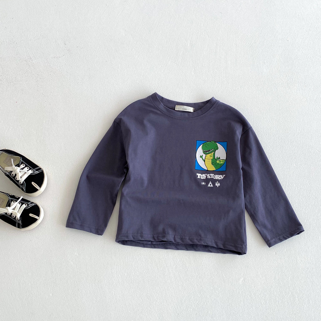 Autumn Clothing Baby Boy's Base Shirt Tops Long-sleeved Children's Clothes Cartoon Disney Casual Round Collar Pullover Blouse