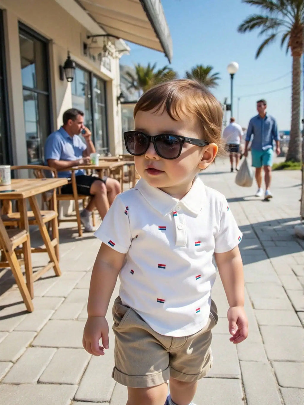 Boys' T-Shirt, Short-Sleeved Summer Children's Polo Shirt Baby T-Shirt Top Korean-Style White Lapel Cool And Trendy