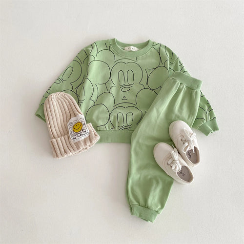 0-3 Age Toddler Costume Mickey Tracksuits Autumn Fashion Casual Long Sleeved Suit Sweatshirt + Trousers Baby 2piece/set Disney