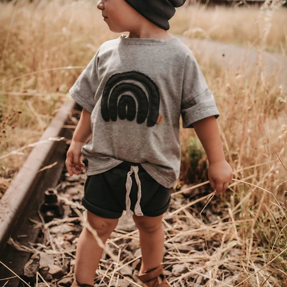 2023 Baby Boys Pure Cotton Short Sleeve T Shirts Summer Oversize Patch Popsicle Shirt Soft Baby Girls Tees O-neck Pullover Tees