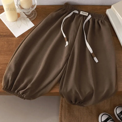 1-8Years Children's Pants Summer New Korean Loose Fit for Boys and Girls Solid Color Casual Sports Pant Baby Kids Jogger pants