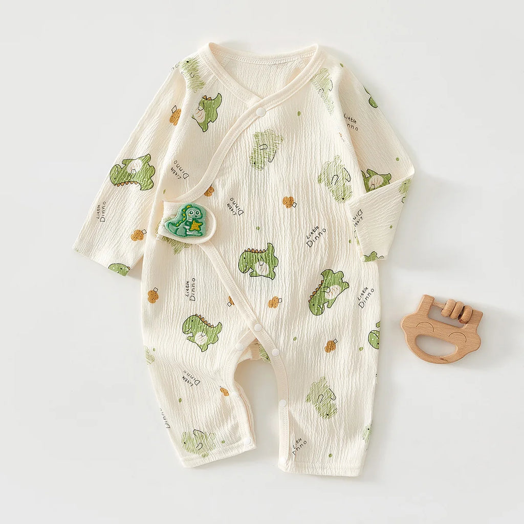 Baby Bodysuit Summer Thin Long Sleeve Cute Printed Bodysuit Boys Girls Comfortable Breathable Bodysuit