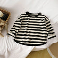 Spring Autumn New Children Casual T Shirt Loose Kids Striped T Shirts Soft Warm Tee Boys Girls Long Sleeve Tops Baby Clothes