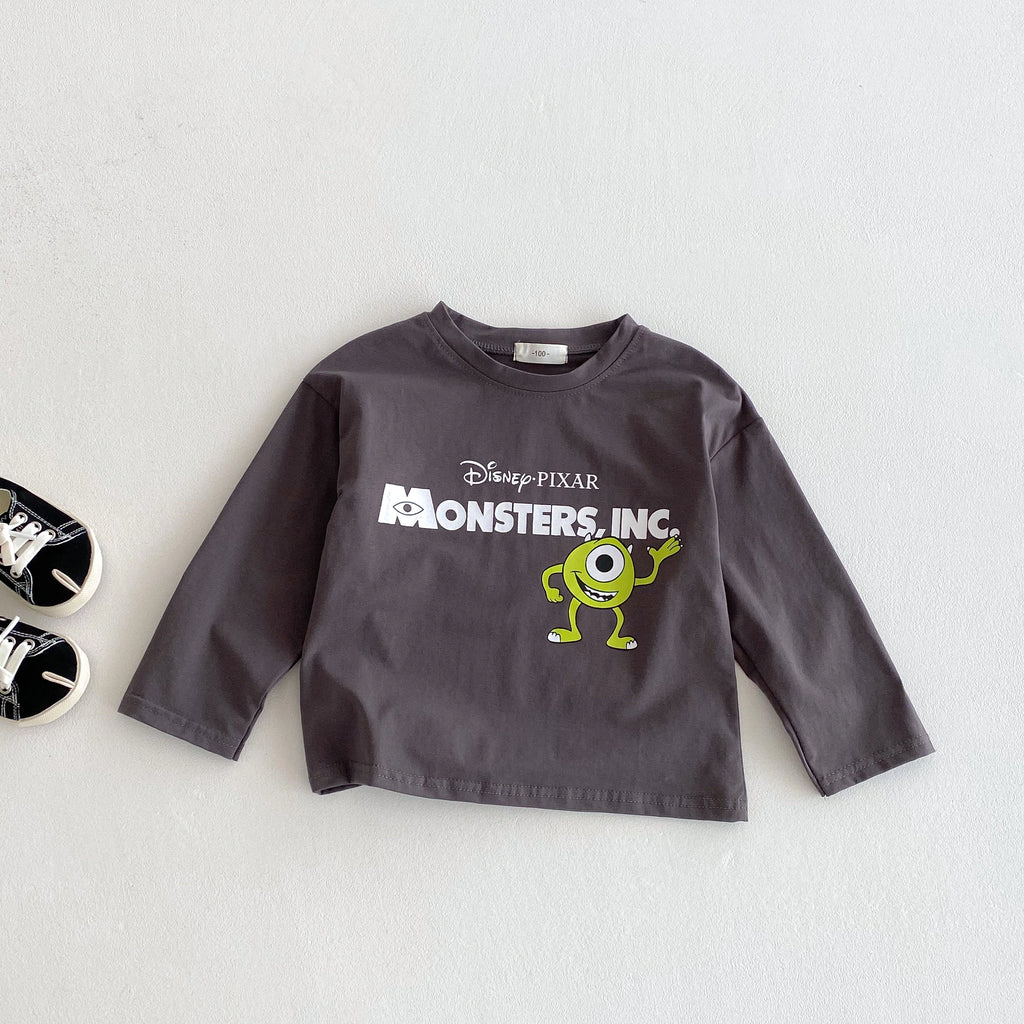 Autumn Clothing Baby Boy's Base Shirt Tops Long-sleeved Children's Clothes Cartoon Disney Casual Round Collar Pullover Blouse