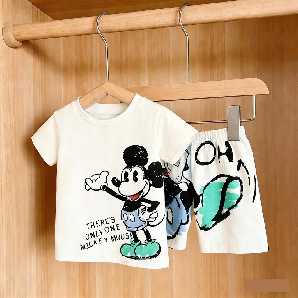 Lovely Tshirt+Shorts Two Piece Set 1-4Years Old Girls Boys Short-sleeved Outfits Toddler New Casual Sports Clothes Baby Clothes