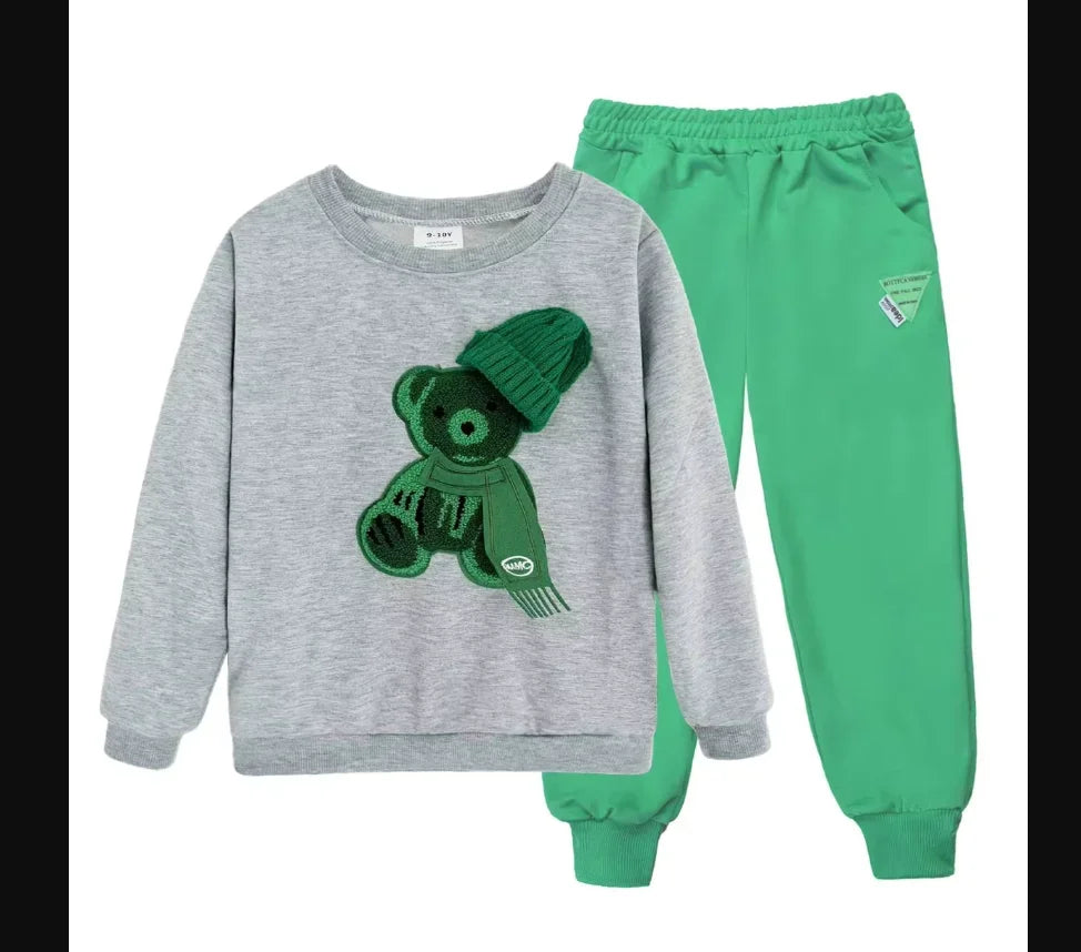 Boys And Girls Clothing Set Children Hooded Outerwear Tops Pants 2Pcs Outfits Kids Teenage Costume Suit Spring Autumn  Trend