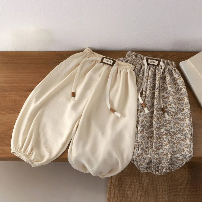 1-8Years Children's Pants Summer New Korean Loose Fit for Boys and Girls Solid Color Casual Sports Pant Baby Kids Jogger pants