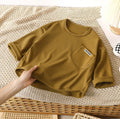 1-10Y Children's T-shirt Korean Kids Simple Long Sleeved Base Shirt Baby Boys and Girls 2025 Autumn Winter New Baby Loose Tops