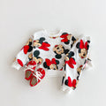 Spring/fall Disney Cartoon Tracksuit Set Print Cartoon Minnie Cute Baby Girl's Long Sleeve Sweatshirt + Pants Kids Two Piece Set
