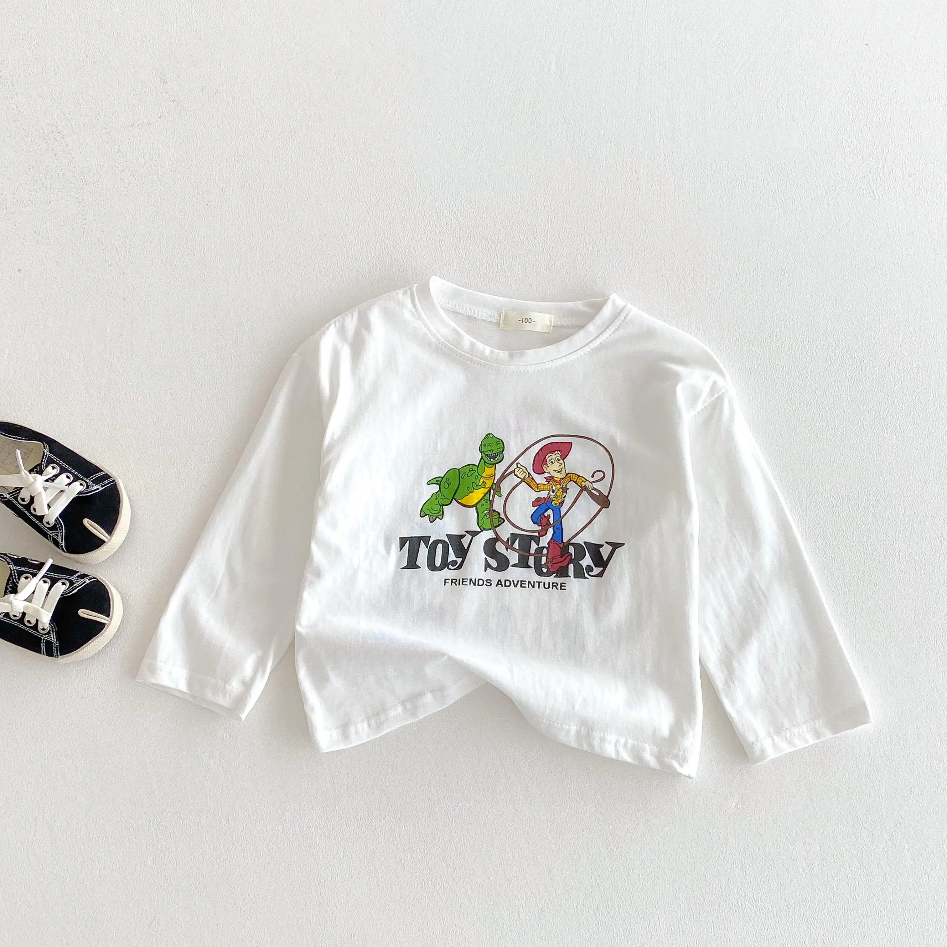 Autumn Clothing Baby Boy's Base Shirt Tops Long-sleeved Children's Clothes Cartoon Disney Casual Round Collar Pullover Blouse